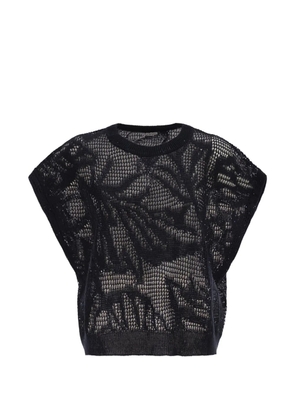 Brunello Cucinelli crew-neck sequin top - Black