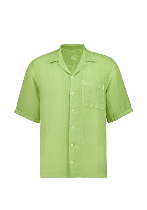 120% Lino short-sleeved linen shirt - Green