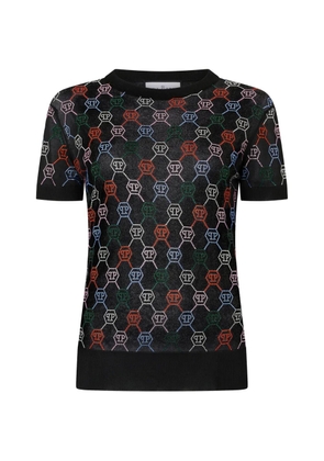 Philipp Plein monogram knit T-shirt - Black