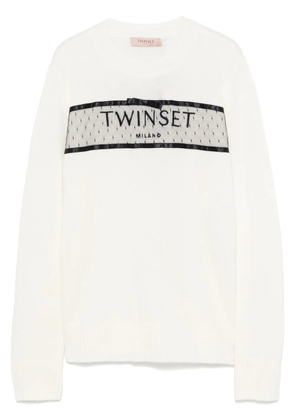 TWINSET logo-embroidered sweater - White