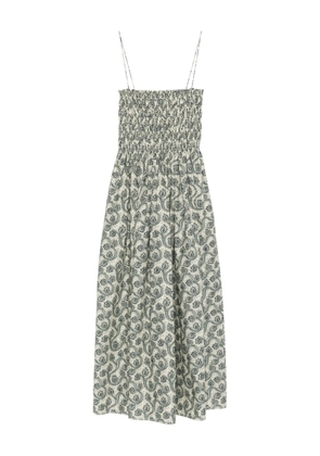 Matteau shirred printed maxi dress - Neutrals