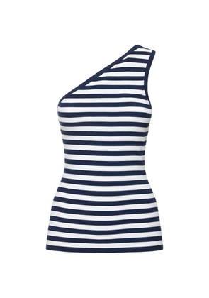 Michael Kors striped one-shoulder top - White