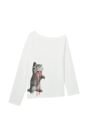 MARKGONG graphic-print asymmetric T-shirt dress - White