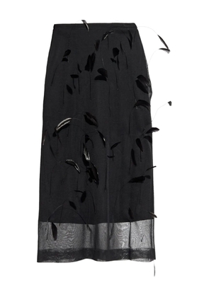 Jil Sander feather-embellished midi skirt - Black