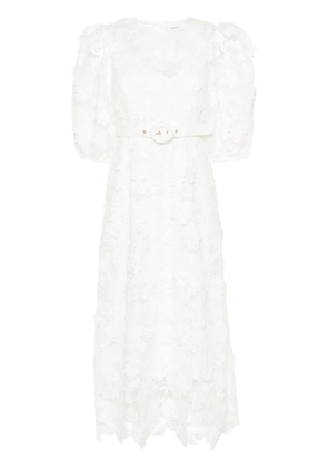 ZIMMERMANN Halliday Lace Flower midi dress - White