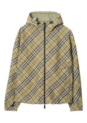 Burberry check-pattern hooded jacket - Green
