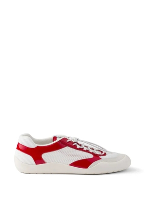 Prada Speedrock patent leather and mesh fabric sneakers - White