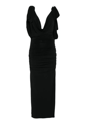 The Attico ruched maxi dress - Black