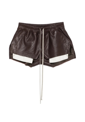 Rick Owens Fog Boxers drawstring panelled shorts - Brown