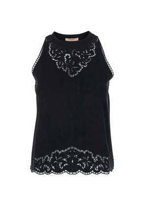 TWINSET crochet detail top - Black
