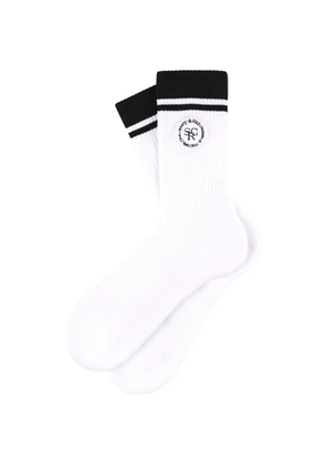 Sporty & Rich SRHWC logo stripe socks - White