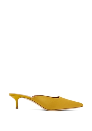 STAUD 50mm leather heeled mules - Yellow