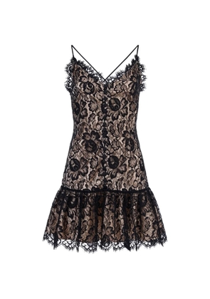 Mia Peculiar lace button mini dress - Black