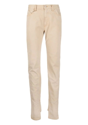 The Attico slit-hem straight-leg jeans - Neutrals