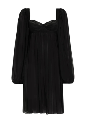 Dolce & Gabbana lace balloon-sleeve mini dress - Black