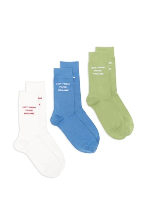 Drôle De Monsieur lettering socks - Blue