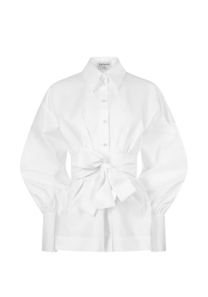 Mia Peculiar balloon sleeve shirt - White