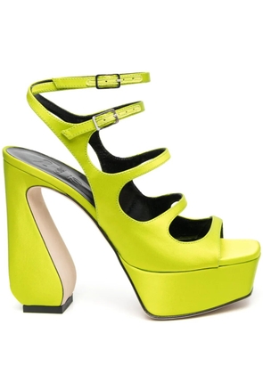 Si Rossi 140mm platform leather sandals - Green