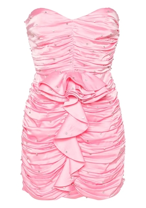 The New Arrivals Ilkyaz Ozel crystal-embellished ruched minidress - Pink