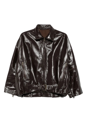 Salvatore Santoro belted leather jacket - Brown