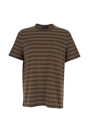 A.P.C. striped-pattern T-shirt - Brown