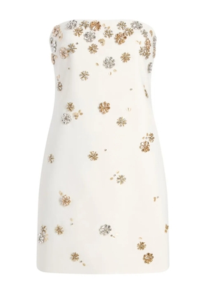 Cinq A Sept tumbling flowers strapless samia dress - White