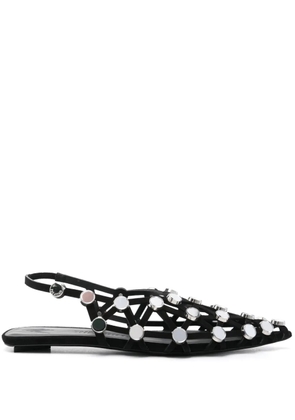 The Attico Grid slingback sandals - Black