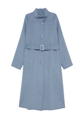 Emporio Armani belted stand-collar coat - Blue