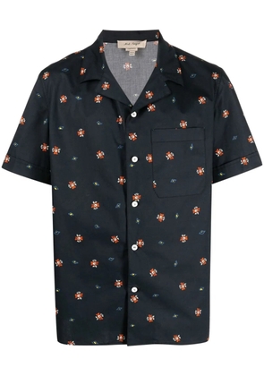 Nick Fouquet graphic print cotton shirt - Blue