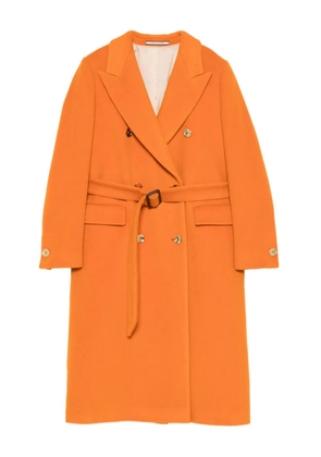 Tagliatore belted double-breasted coat - Orange