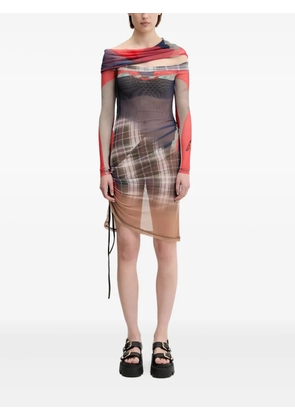 Ottolinger mesh-paneled asymmetical dress - Blue