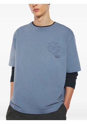 Maison Kitsuné Crafted Daisy-appliqué T-shirt - Blue
