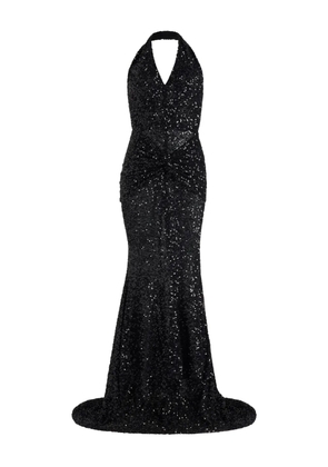 Patou sequinned halterneck maxi dress - Black