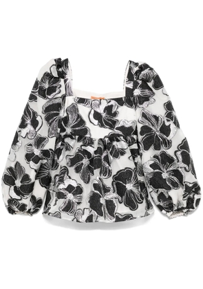 Stine Goya Anemone-jacquard square-neck top - White