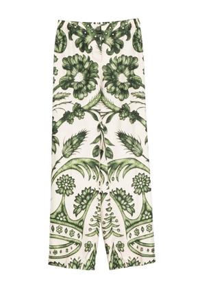 F.R.S For Restless Sleepers floral-print silk trousers - Green