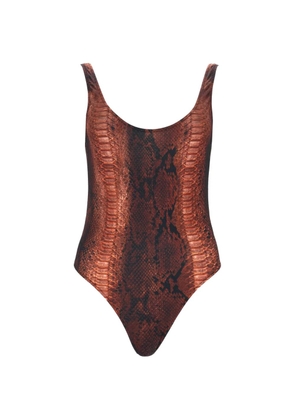 Jean Paul Gaultier printed swimsuit - Brown