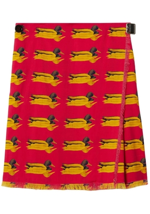 Burberry duck-print wool miniskirt - Red