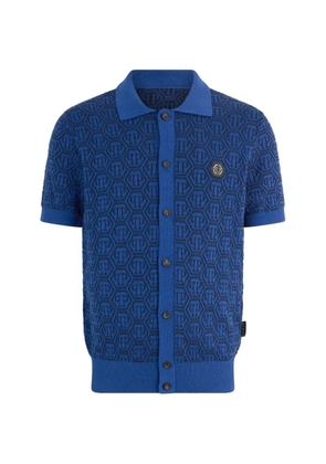 Philipp Plein jacquard monogram cardigan - Blue