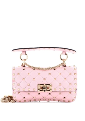Valentino Garavani Pre-Owned Rockstud Spike Flap Bag Quilted Leather Small crossbody bag - Pink