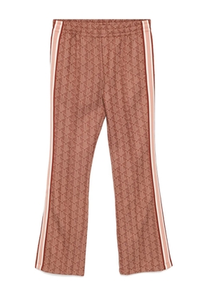 Lacoste monogram print flared trousers - Brown