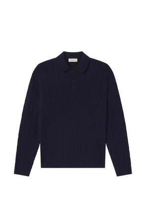 FRAME cable-knit polo shirt - Blue