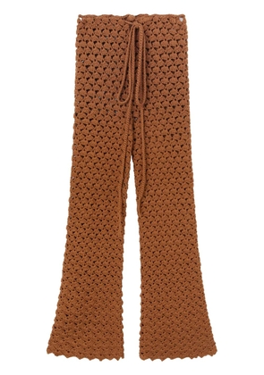 Ermanno Scervino crochet-knit cotton trousers - Brown