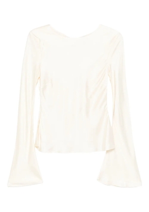 GANNI long sleeve blouse - Neutrals