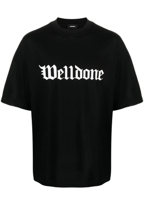 We11done logo-print cotton T-shirt - Black