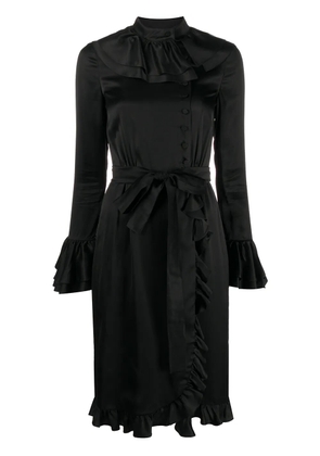 Moschino ruffled wrap dress - Black