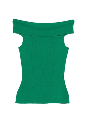 Givenchy off-shoulder ribbed top - Green