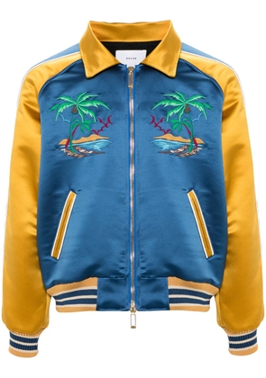 RHUDE Palm Eagles Souvenir bomber jacket - Blue