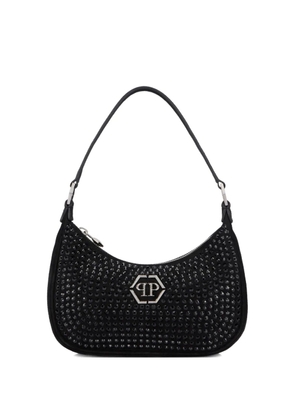 Philipp Plein strass-embellished top-zip shoulder bag - Black