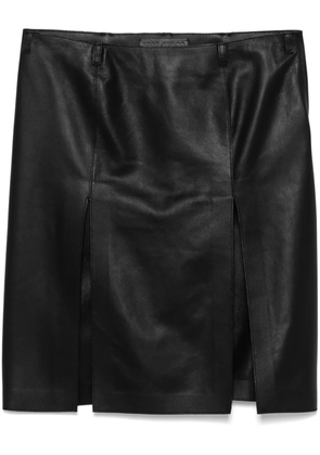 The Attico leather mini skirt - Black