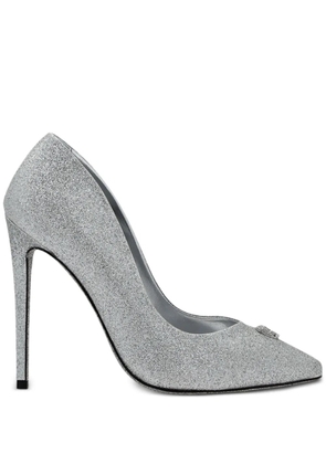 Philipp Plein 120mm glittered pumps - Silver